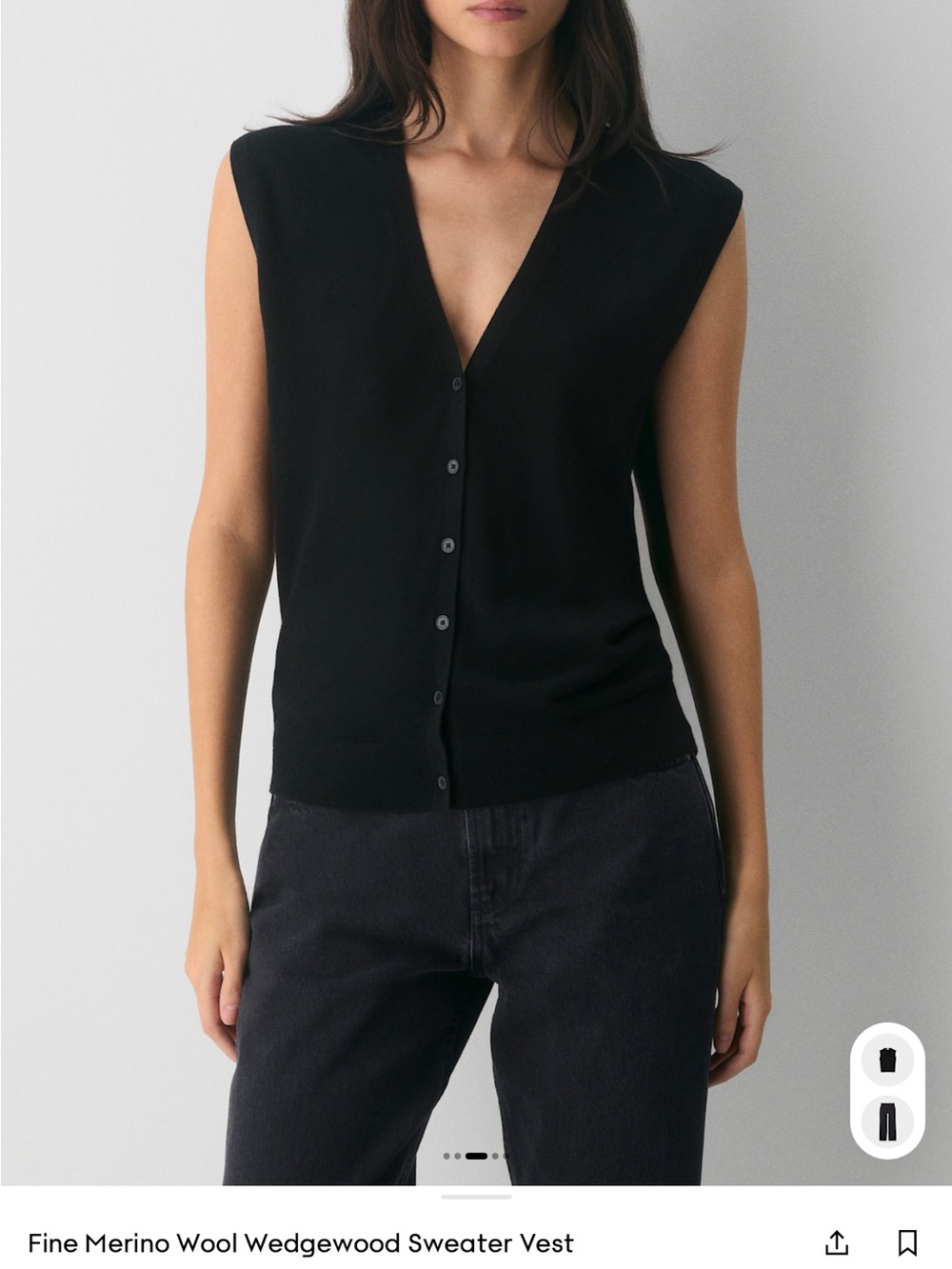 Aritzia Fine Merino Wool Sweater Vest - Black